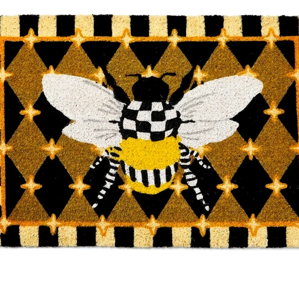 Brand New Mackenzie-Childs Honeycomb with Bees Entrance Mat NEW